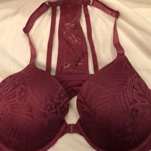 Pink open clasp bra